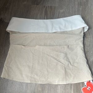 Cider Beige and White Skirt